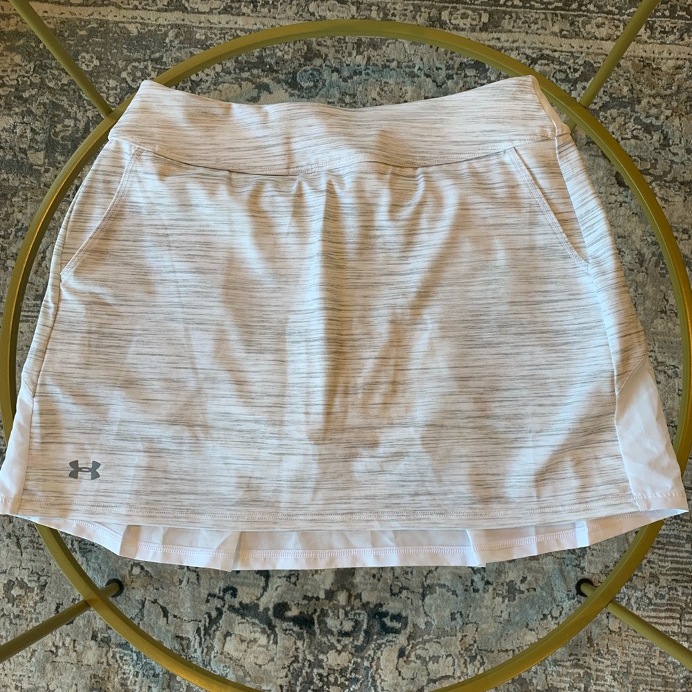White & Light Gray Under Armour Tennis Skirt